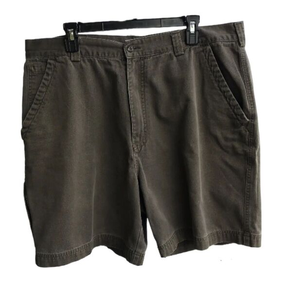 Perry Ellis  Shorts Men 38 Cargo Pockets Cotton Olive Green Work Outdoors Hiking - Picture 2 of 7